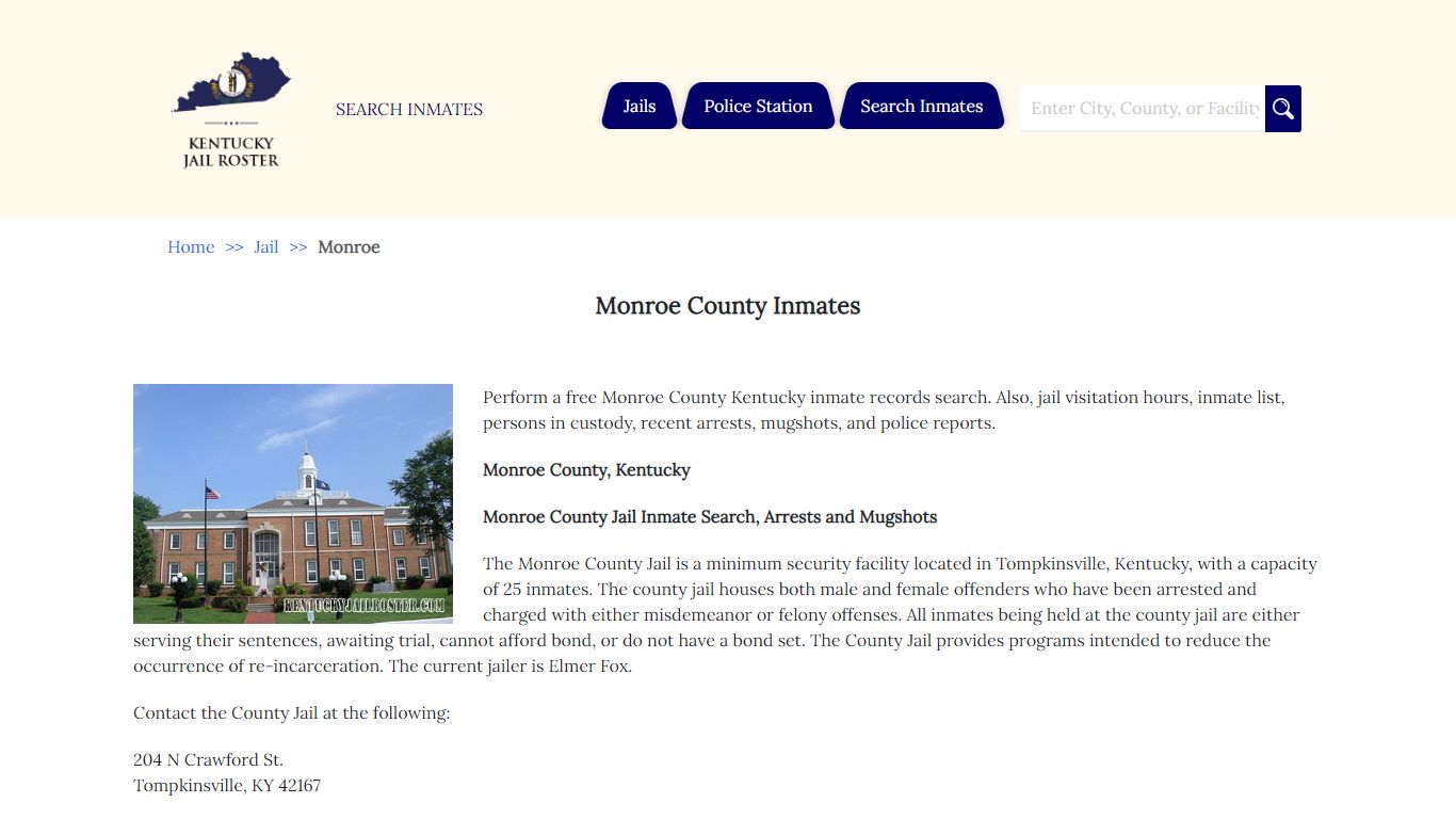 Monroe County Inmates - Jail Roster Search